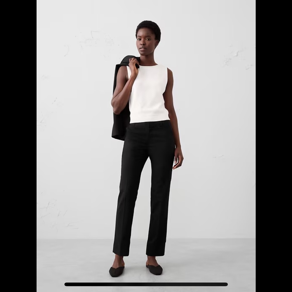 Classic Black Straight-Leg Women's Pants